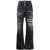 DSQUARED2 Vintage Effect Wide Leg Roadie Jeans With Rhinestone 24Cm Black