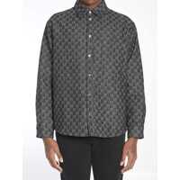 Camasi de blugi Reversible Wool And Gg Denim Shirt Barbati