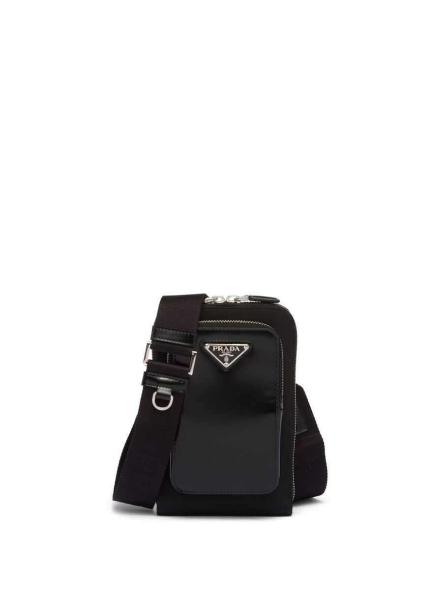 Accesorii Prada Prada Triangle-Logo Panelled Smartphone Case Black Femei (BM 16879364) 1