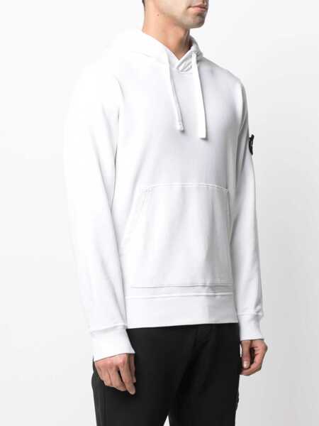 Bluze de trening Stone Island Hoodie In Organic Cotton Fleece WHITE Barbati (BM 16879541) 3