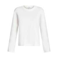 Tricouri 'Runa' White Crewneck T-Shirt With Dropped Shoulders In Cotton Woman Femei