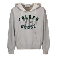 Bluze de trening Golden Goose Journey Unisex Hoodie Ribbed Side Organic Cotton Fleece Vintage Printed Embroidery Clothing Barbati
