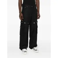 Pantaloni Off-White pentru Barbati - Pantaloni Off-White Black 90S Logo Straight Leg Cargo Pants In Linen Man BLUE Barbati (BM 16882274) - B-mall.ro