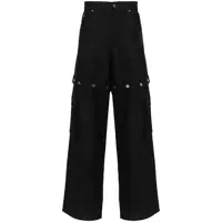Pantaloni Black 90S Logo Straight Leg Cargo Pants In Linen Man Barbati