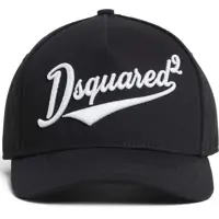 Sepci DSQUARED2 Black Adjustable Curved Brim Embroidered Baseball Cap