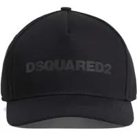 Sepci DSQUARED2 Cappello Da Baseball Nero Con Logo Grigio E Visiera Curvata