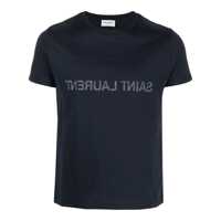 Tricouri Saint Laurent Logo Cotton T-Shirt Barbati
