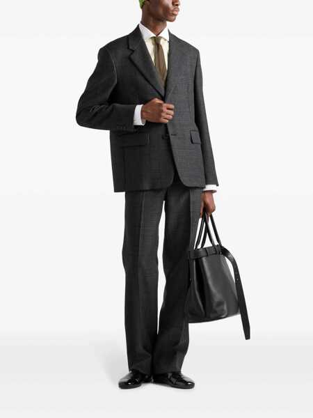 Pantaloni Prada Prada Prince Of Wales Checked Wool Trousers GREY Barbati (BM 16894649) 2