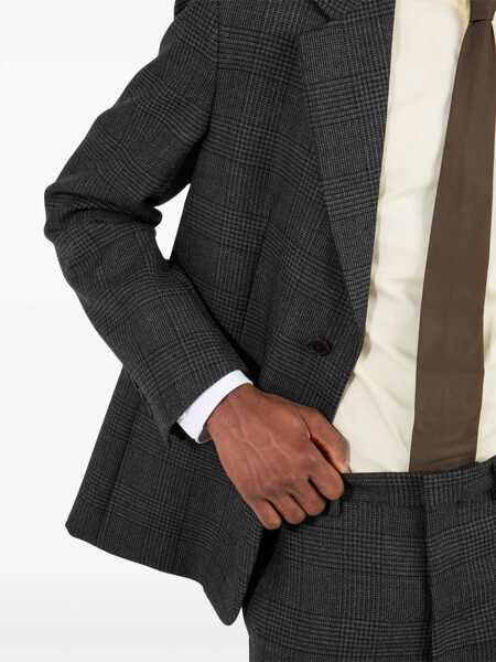 Pantaloni Prada Prada Prince Of Wales Checked Wool Trousers GREY Barbati (BM 16894649) 5