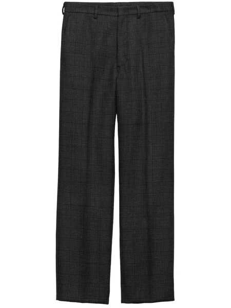 Pantaloni Prada Prada Prince Of Wales Checked Wool Trousers GREY Barbati (BM 16894649) 1