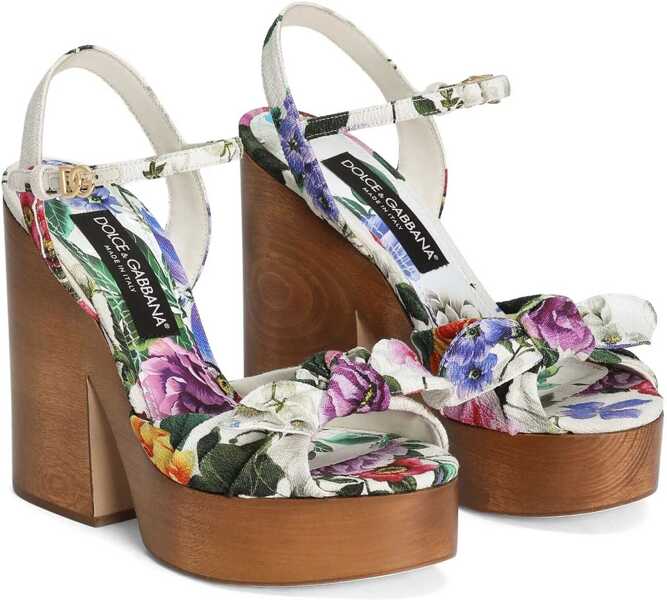 Sandale Dolce & Gabbana Floral Platform Sandals WHITE Femei (BM 16896657) 2