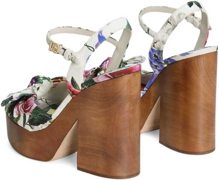 Sandale Dolce & Gabbana Floral Platform Sandals WHITE Femei (BM 16896657) 3