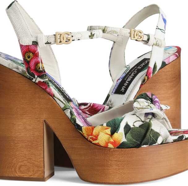 Sandale Dolce & Gabbana Floral Platform Sandals WHITE Femei (BM 16896657) 4