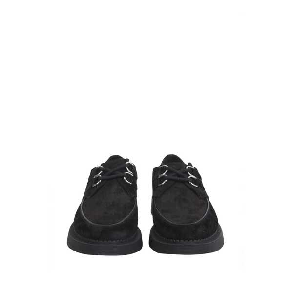 Pantofi fara toc Saint Laurent Saint Laurent Teddy Suede Derbies Black Femei (BM 16896977) 2