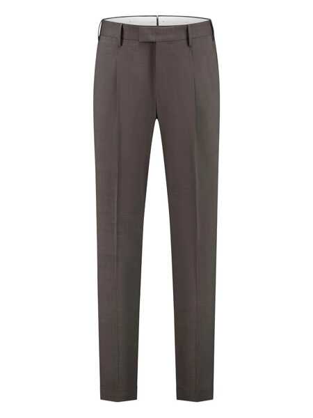 Pantaloni casual PT TORINO Trousers - MASTER, 1 Pleat, Diagonal Pockets, Flap Back Pockets, Turn-Up Brown Barbati (BM 16897292) 1