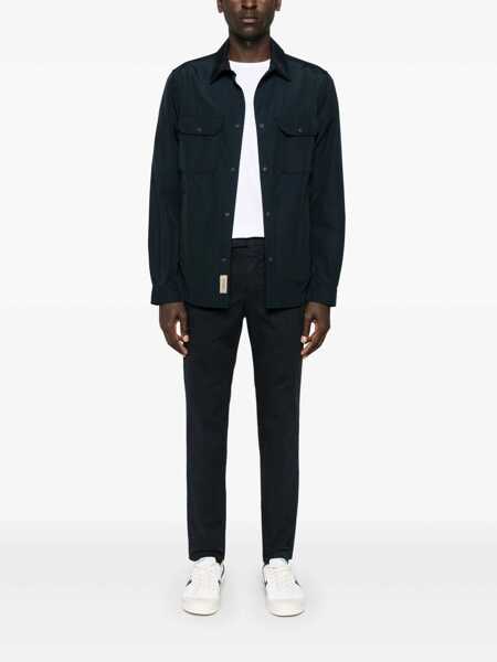 Pantaloni casual PT TORINO Trousers - MASTER, Flat Front, Diagonal Pockets, Flap Back Pockets, Finished Blue Barbati (BM 16897304) 2