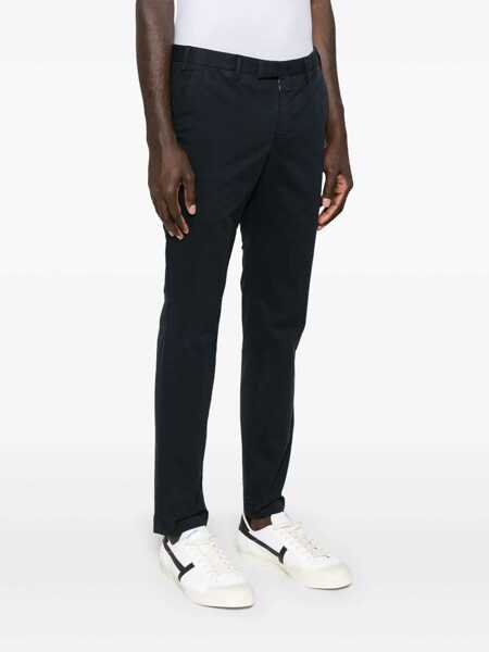 Pantaloni casual PT TORINO Trousers - MASTER, Flat Front, Diagonal Pockets, Flap Back Pockets, Finished Blue Barbati (BM 16897304) 3