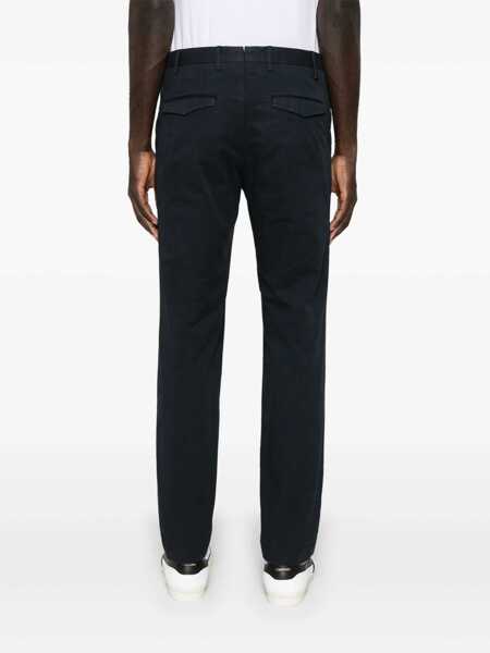 Pantaloni casual PT TORINO Trousers - MASTER, Flat Front, Diagonal Pockets, Flap Back Pockets, Finished Blue Barbati (BM 16897304) 4