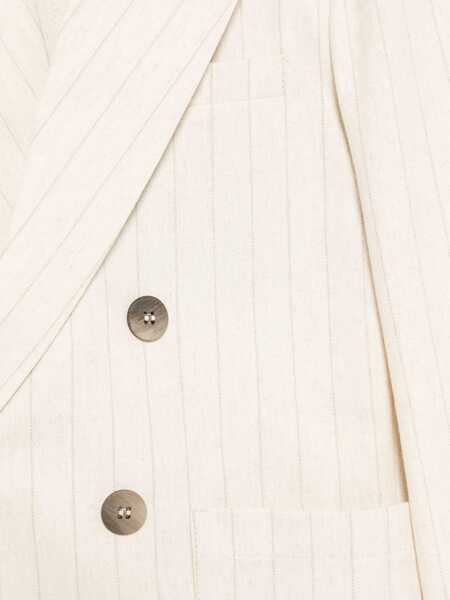 Geci de iarna Paolo Pecora BOY DOUBLE BREASTED JACKET White Baieti (BM 16897658) 3