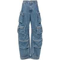 Blugi 'Fern' Blue Cargo Jeans With Logo Patch In Denim Woman Femei