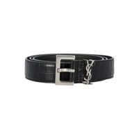 Curele Saint Laurent Cassandre Belt In Crocodile-Embossed Leather Barbati