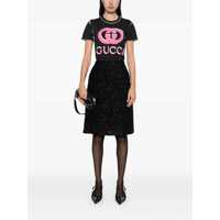 Tricouri Gucci Dama - Tricouri Gucci Gucci Logo Print T-Shirt Black Femei (BM 16899611) - B-mall.ro