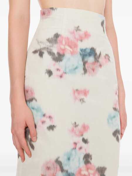 Fuste Philosophy Philosophy Di Lorenzo Serafini Floral Taffeta Pencil Skirt WHITE Femei (BM 16900049) 4