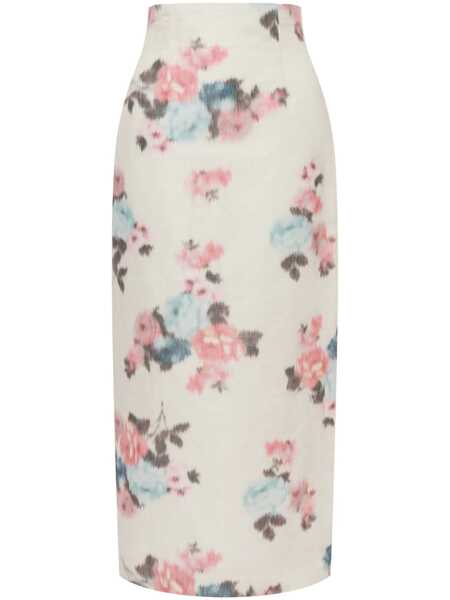 Fuste Philosophy Philosophy Di Lorenzo Serafini Floral Taffeta Pencil Skirt WHITE Femei (BM 16900049) 1