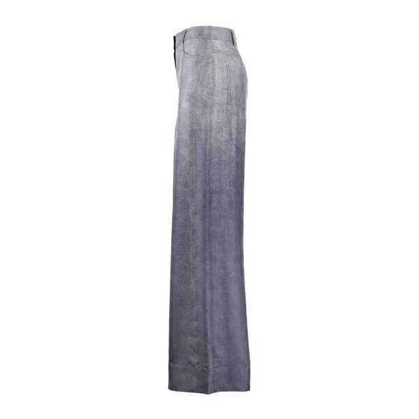 Pantaloni casual Alberta Ferretti Alberta Ferretti Oversized Denim Print Habotai Pants BLUE Femei (BM 16900070) 3