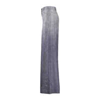 Pantaloni scurti Alberta Ferretti Dama - Pantaloni scurti Alberta Ferretti Alberta Ferretti Oversized Denim Print Habotai Pants BLUE Femei (BM 16900070) - B-mall.ro