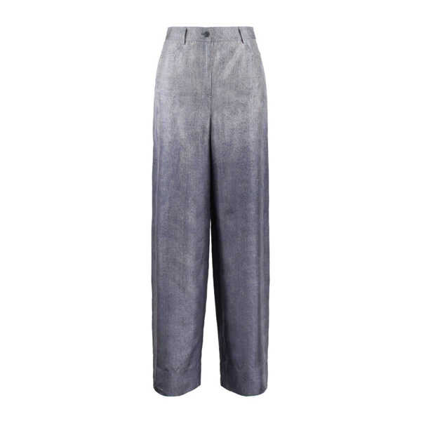 Pantaloni casual Alberta Ferretti Alberta Ferretti Oversized Denim Print Habotai Pants BLUE Femei (BM 16900070) 1