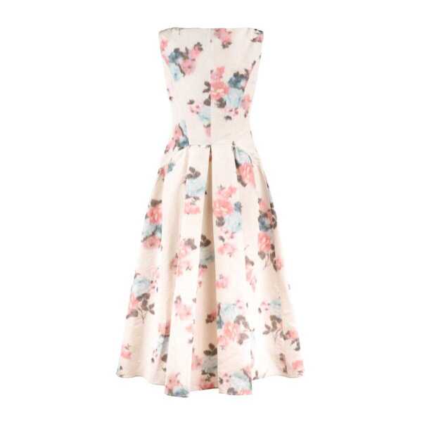 Rochii Philosophy Philosophy Di Lorenzo Serafini Floral Taffeta Longuette Dress WHITE Femei (BM 16900076) 2