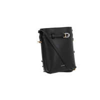 Genti de umar 'Voyou' Black Crossbody Bag With Laminated Logo And Buckle In Leather Woman Femei
