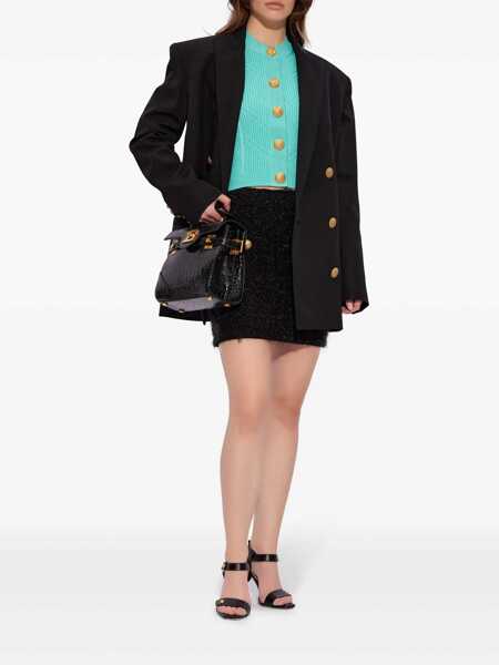 Fuste Balmain Balmain Buttoned Tweed Skirt Black Femei (BM 16900592) 2