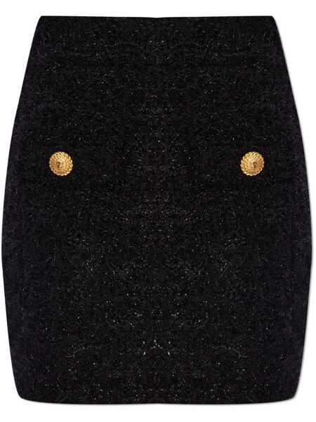 Fuste Balmain Balmain Buttoned Tweed Skirt Black Femei (BM 16900592) 1