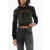 Diesel Red Tag Brushed Cotton F-Slimmy Cropped Hoodie With Flocked Black
