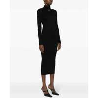 Rochii Off-White Dama - Rochii lungi Off-White Long Bodycon Turtle-Neck Dress With Ribbed Design Black Femei (BM 16903575) - B-mall.ro