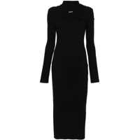 Rochii lungi Long Bodycon Turtle-Neck Dress With Ribbed Design Femei