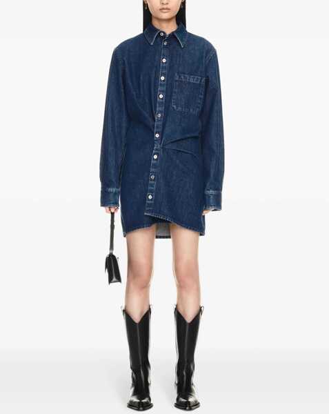 Camasi de blugi Off-White Draped Denim Shirt Dress Blue Femei (BM 16903578) 2