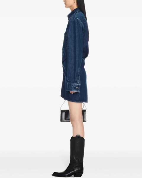 Camasi de blugi Off-White Draped Denim Shirt Dress Blue Femei (BM 16903578) 3