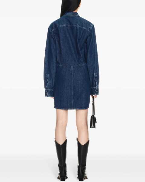 Camasi de blugi Off-White Draped Denim Shirt Dress Blue Femei (BM 16903578) 4