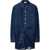 Off-White Draped Denim Shirt Dress Blue