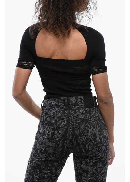 Bluze Off-White Mesh Seamless Top With Open-Back Detail Black Femei (BM 16903596) 2