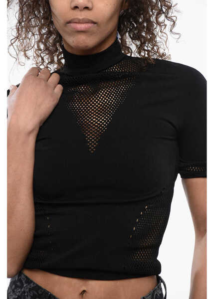 Bluze Off-White Mesh Seamless Top With Open-Back Detail Black Femei (BM 16903596) 3