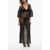 Off-White Mesh Kaftan Dress With Logoed Band Black