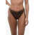 Self-Portrait Draped Bikini Bottom With Rhinestones Brown
