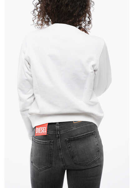 Bluze de trening Diesel Crew Neck Cropped Sweatshirt With Lettering Logo White Femei (BM 16903879) 2