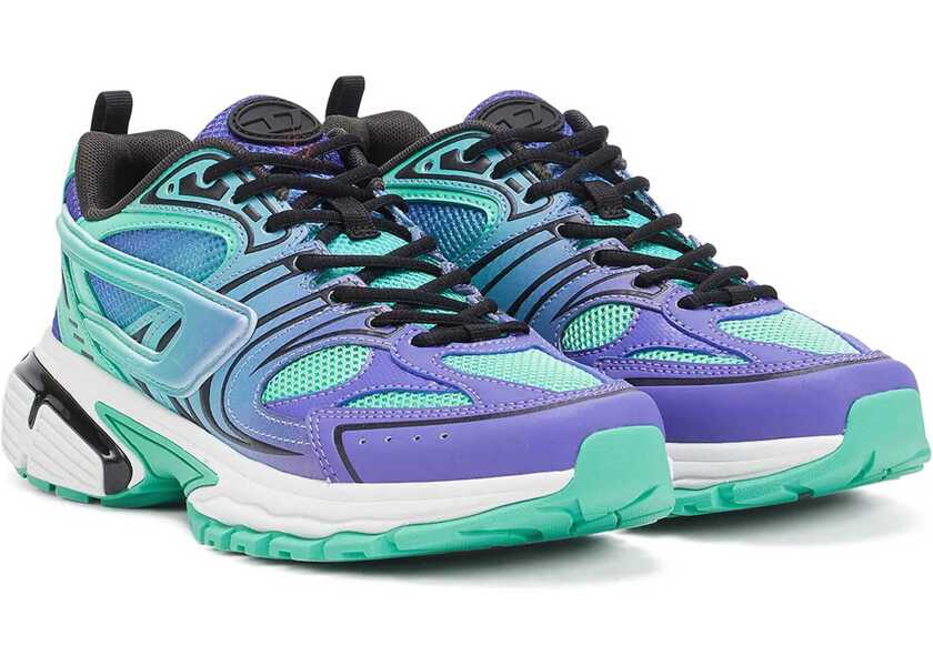 Sneakers Diesel Two-Tone Faux Leather And Mesh S-Serendipity Pro-X1 Low Top Green Femei (BM 16903891) 2