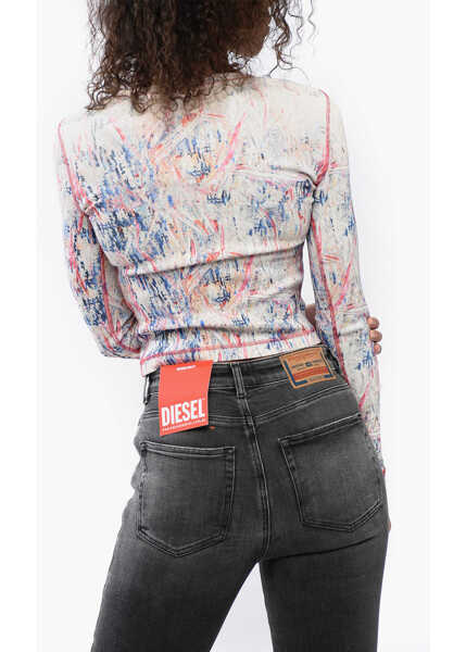 Tricouri Diesel Ribbed Fabric Top With Abrastract Pattern Multicolor Femei (BM 16903894) 2