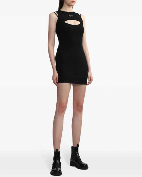 Rochii scurte Off-White Double-Layer Mini Dress With Embroidered Logo Black Femei (BM 16903939) 3